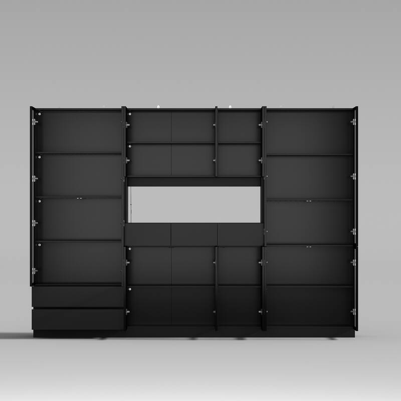 Tall Modular Display Storage Cabinet Bookcase w/Light Home Office