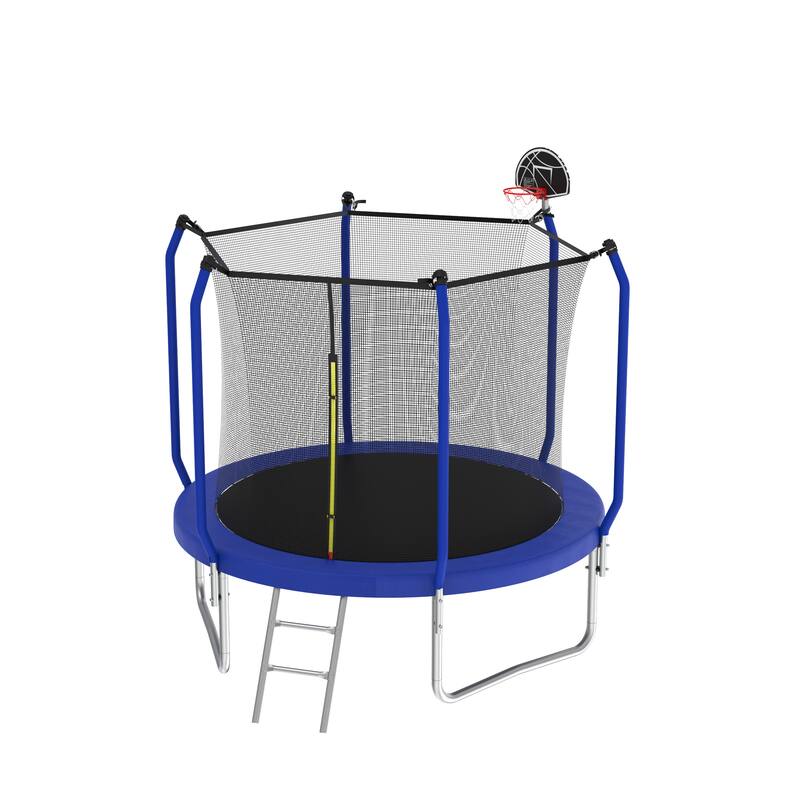 Trampoline with Basketball Hoop, Outdoor Trampoline with Enclosure Net - Kids