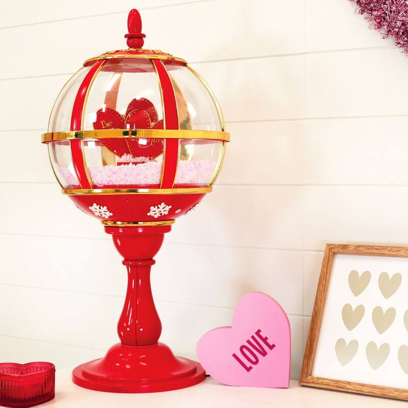 Fraser Hill Farm 23-In. Musical Snowy Tabletop Valentine's Day Lantern