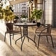 preview thumbnail 25 of 34, 3-piece Outdoor Table/Chair Set - 28.75"W x 28.75"D x 28"H Clear Top/Dark Brown Rattan