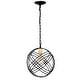 preview thumbnail 4 of 9, Jaipem 12 Inch Modern Matte Black Crystal Pendant Ceiling Light