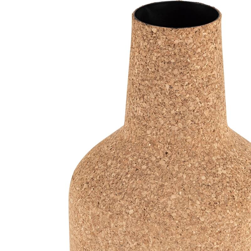 Small Bottle Neck Cork Wrapped Flower Vase - 11.25" - Beige