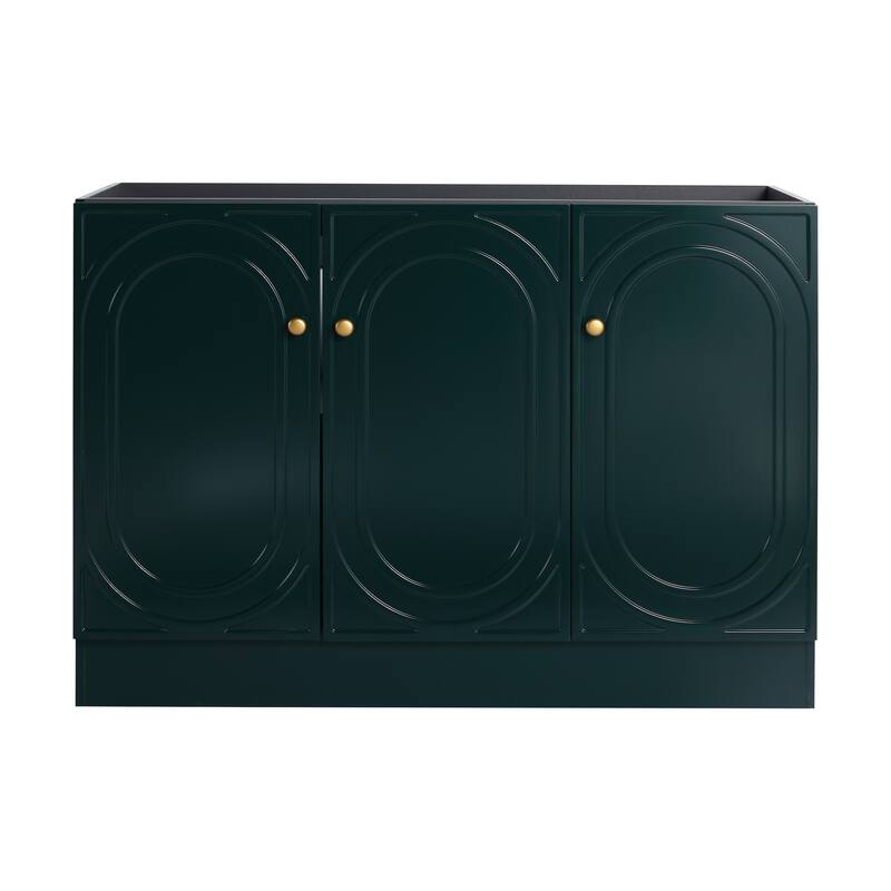 Modern 48 Inch Freestanding Bathroom Vanity Base without Sink, Storage Cabinet with Soft-Close Doors and Adjustable Shelves