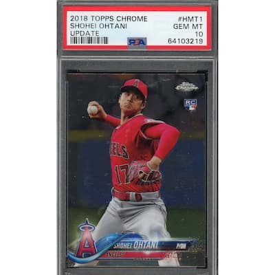 Shohei Ohtani 2018 Topps Chrome Update Baseball Rookie Card #HMT1 Graded PSA 10 - 8'6" x 11'6"