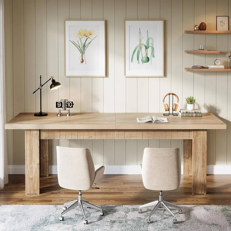 79 Inch Double Desk for Two People, Extra Long Computer Desk for Home Office