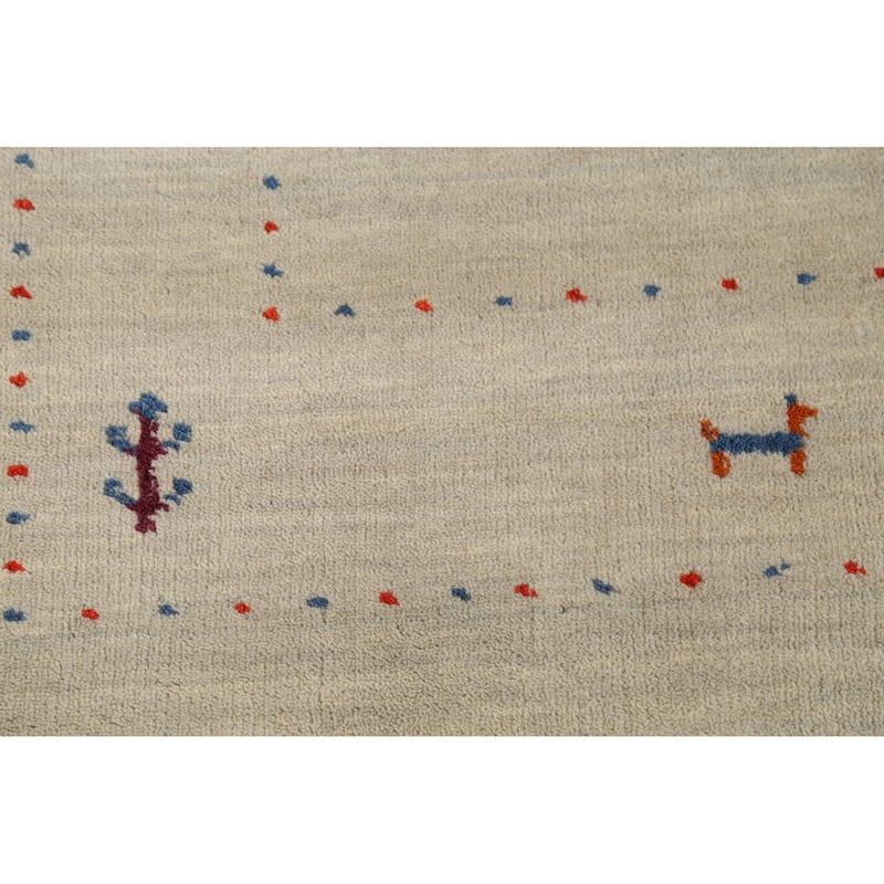 Tribal Gabbeh Oriental Area Rug Handmade Modern Wool Carpet - 5'4"x 7'5"