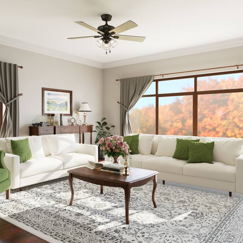 Hunter 52" Crestfield Ceiling Fan w/ LED Light Kit, Pull Chain - Farmhouse, Transitional - EASY INSTALLATION!