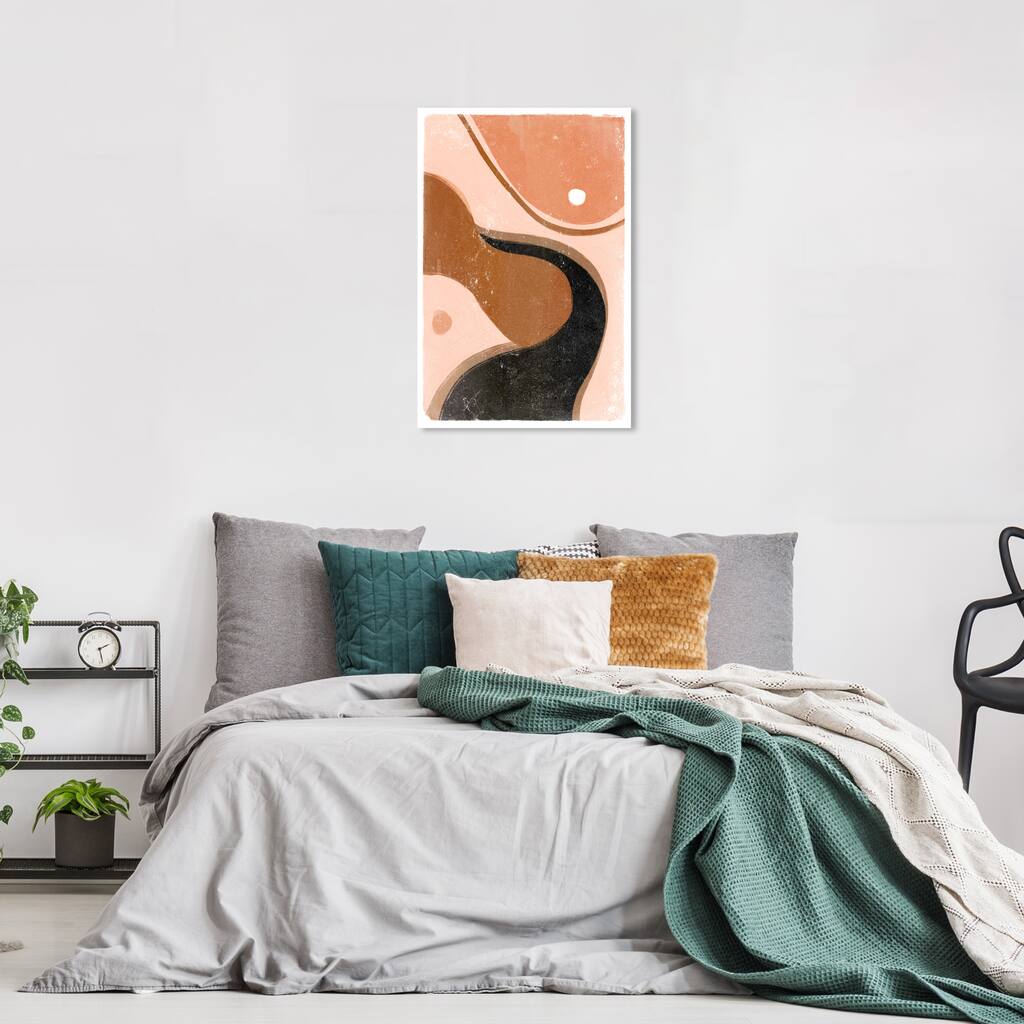 Wynwood Studio Canvas Abstract Finding Energy Black and Pastel Pink Modern & Contemporary Wall Art Canvas Print