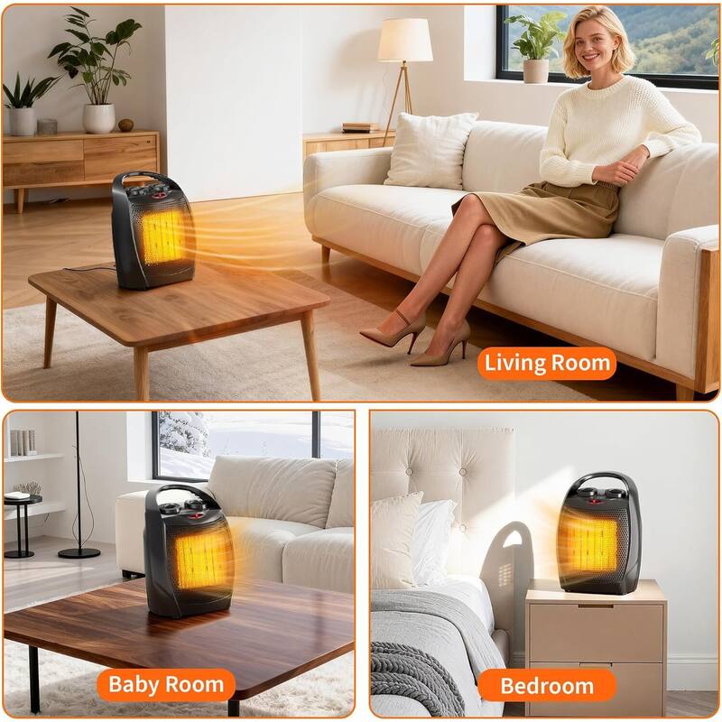 PTC Fast Heating Portable Electric Space Heater for Small Space