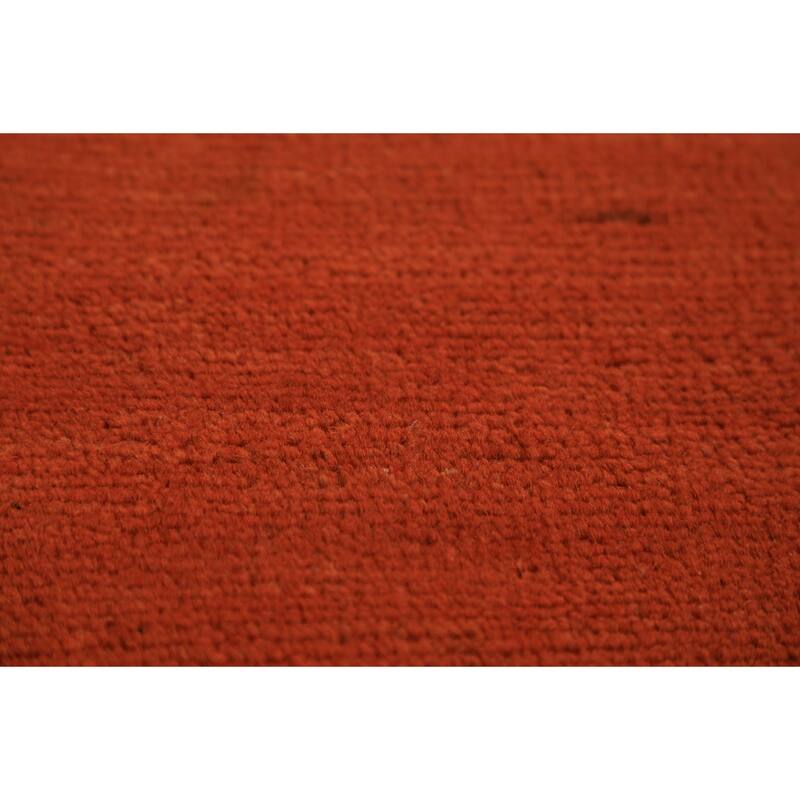 Orange Modern Gabbeh Area Rug Oriental Hand-Knotted Wool Carpet - 4'8" x 6'4"