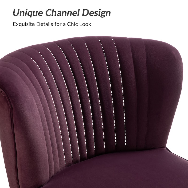 Monica 22''W Upholstered Modern Tufted Accent Side Chair with Gold Legs by HULALA HOME