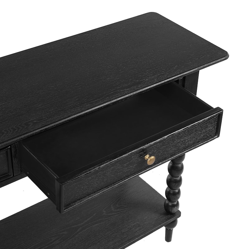 Christopher Knight Home - Duvall Retro Wood Console Table with Artistic Column Details