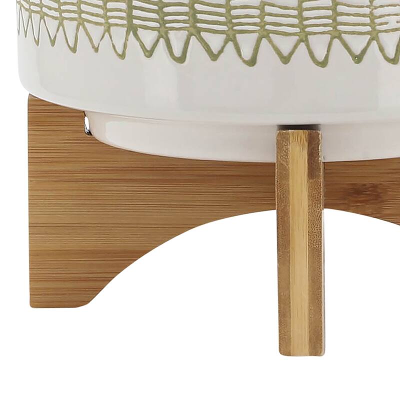 Sagebrook Home Abstract Ceramic Planter on Stand Indoor/Outdoor