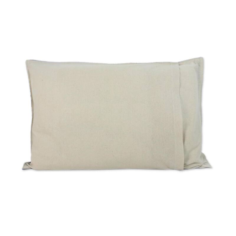 Novica Handmade Simply Striped Batik Cotton Pillow Sham