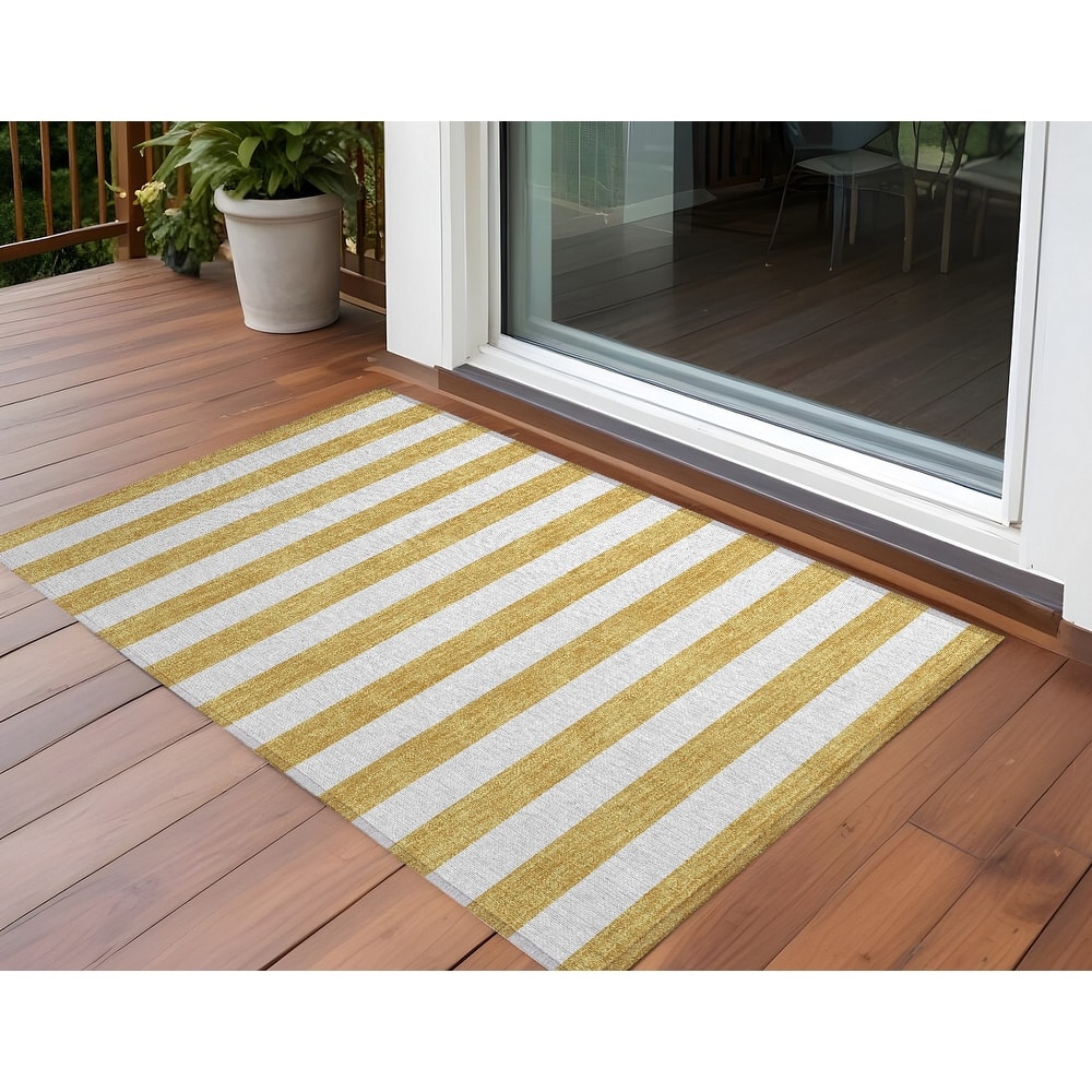 Almiro Stripe Weather Resistant Classic Meets Modern Outdoor Rug