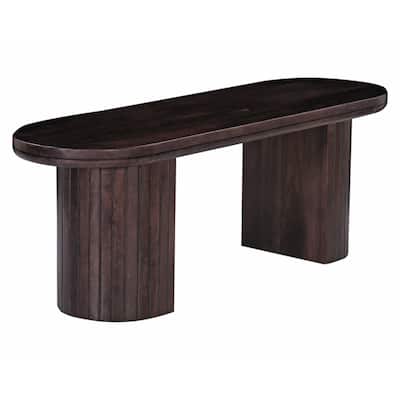 Stearns & Foster Geneva 70 in. Brown Solid Wood Oval Dining Bench