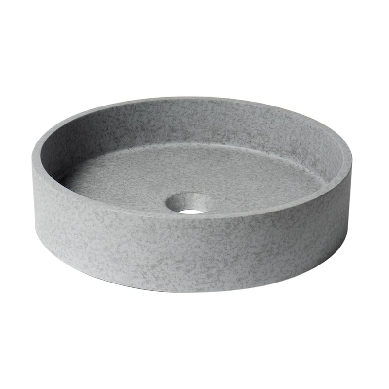 ALFI brand 17" Round Solid Concrete Gray Matte Above Mount Bathroom Sink