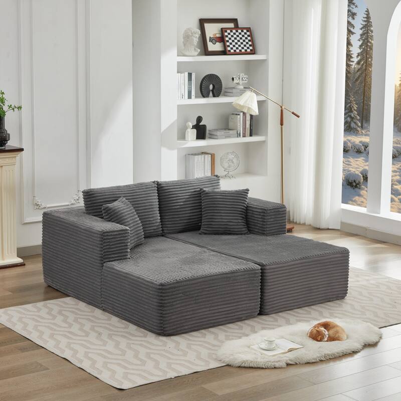 106" Cloud Sectional Couch Double Chaise Lounges(Single Seats not included),Deep Seat Modern Modular Sofa for Living Room