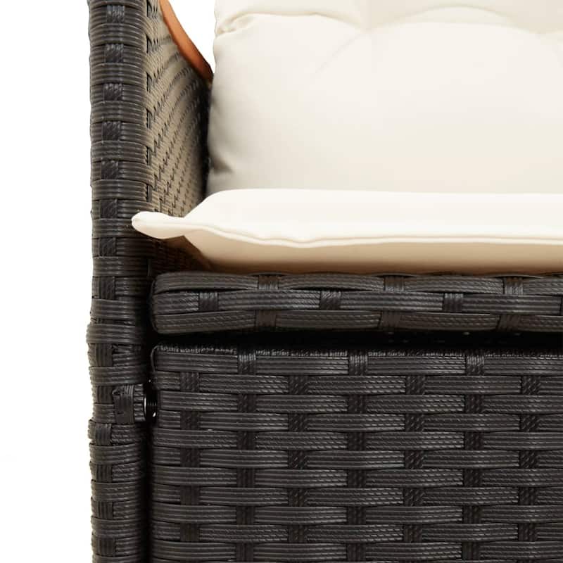 vidaXL Reclining Patio Chairs with Cushions Armchair Outdoor Seating Poly Rattan - 23.2 x 22.0 x 36.2