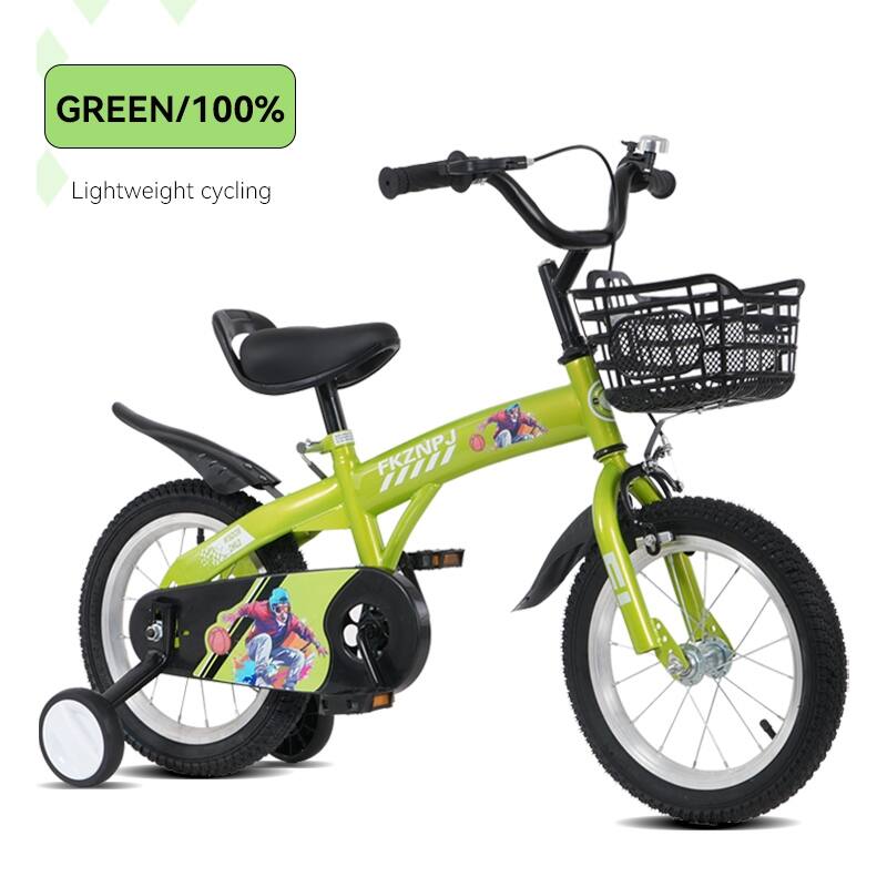 18 Inch Kids Bike with Adjustable Saddle, Dual Brakes and Training Wheels Steel Frame Bicycle for Ages 5-10