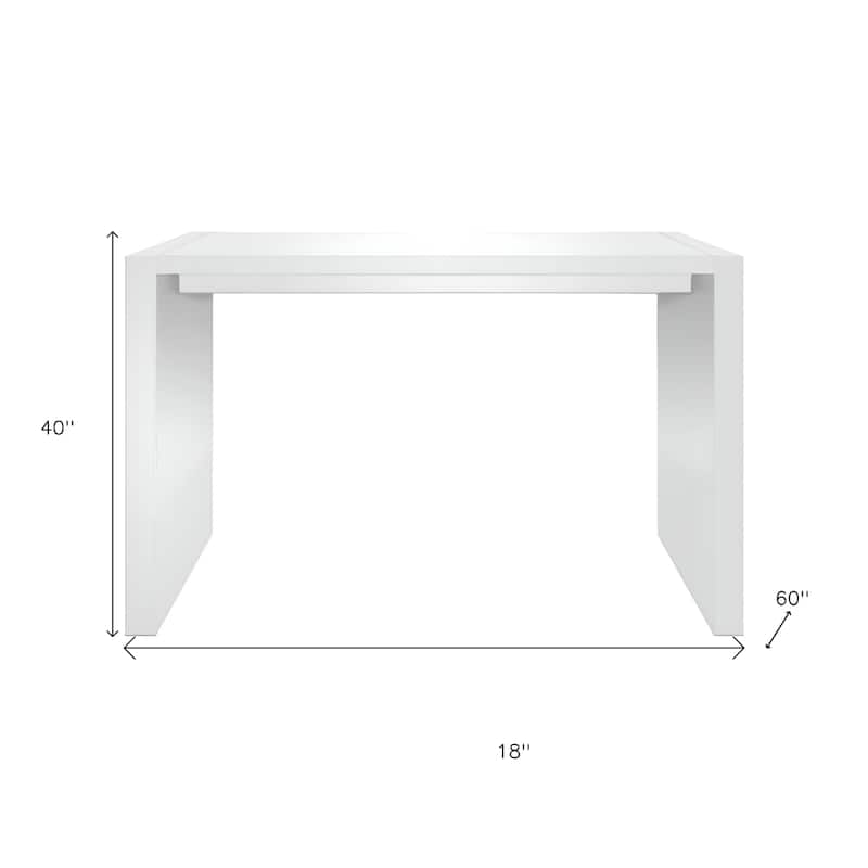 HomeRoots 60" White Wood Rectangular Bar Height Bar Table - 60 in. x 40 in. x 18 in.
