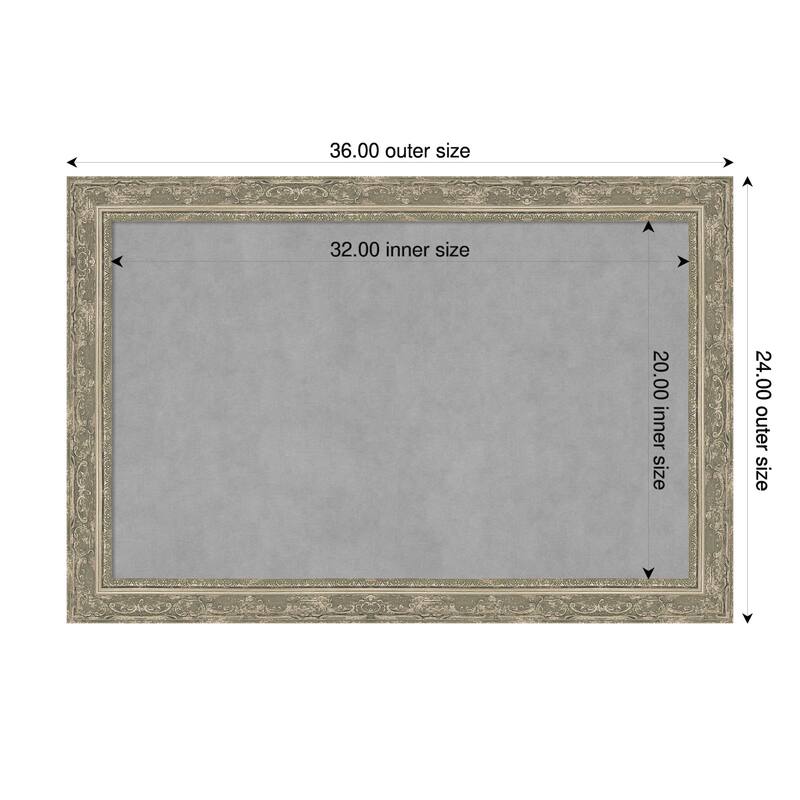 Amanti Art Filigree Gloss Black Framed - 36 x 24 in - Filigree Silver