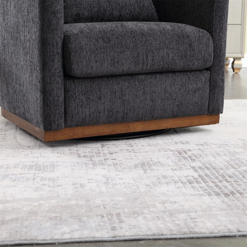 Swivel Barrel Chair,Comfy Round Accent Sofa Chair for Living Room