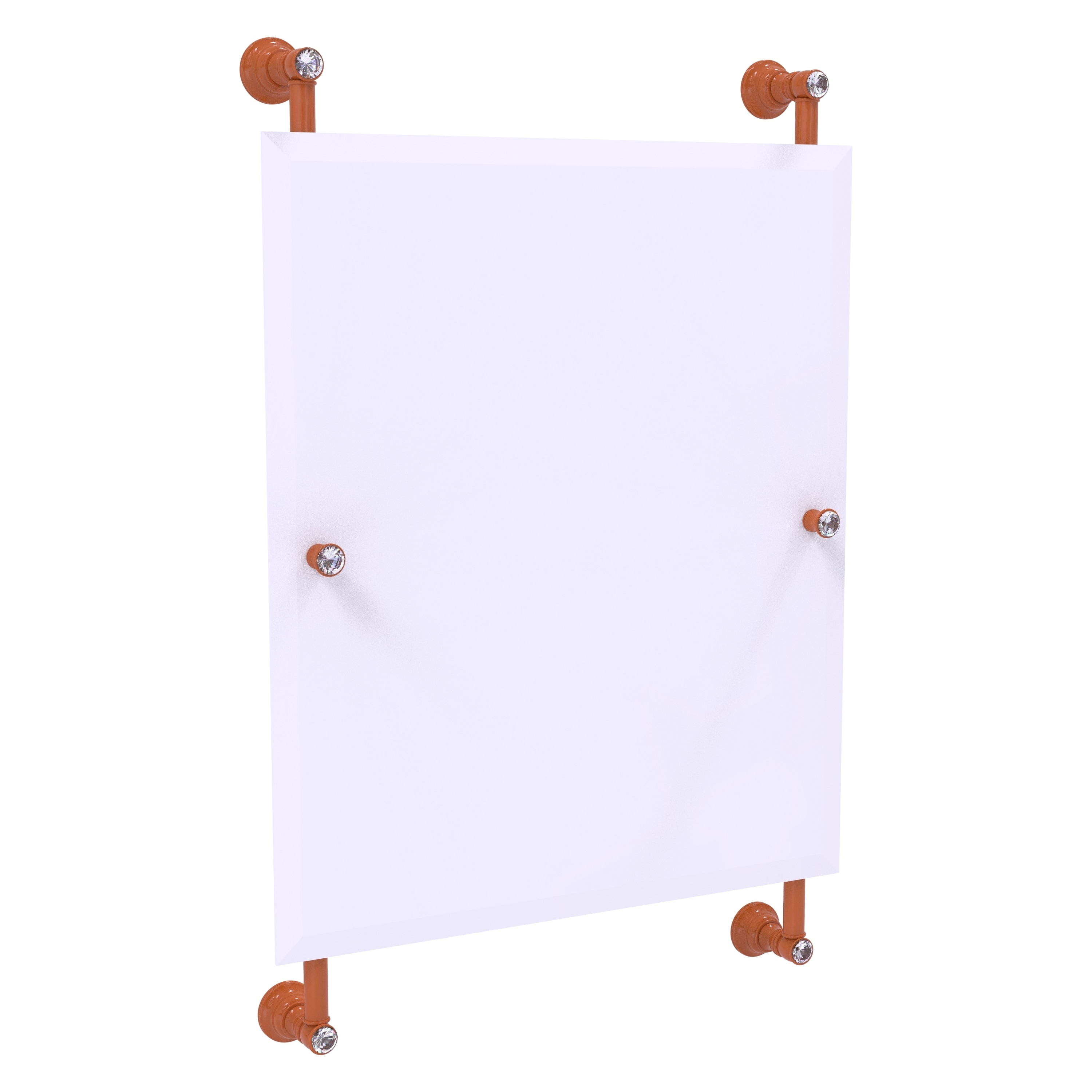 Allied Brass Carolina Crystal Collection Rectangular Frameless Rail Mounted Mirror