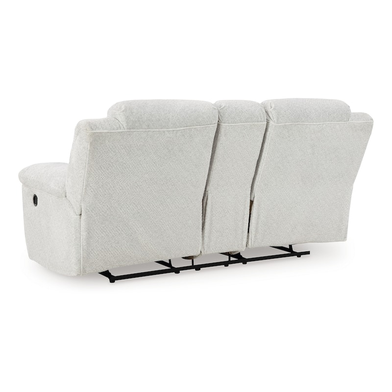 Briar Manual Double Reclining Loveseat, White Polyester, 80 Inch