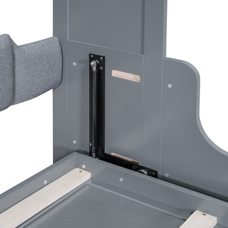 Gray Modern Queen Murphy Bed with Cushion
