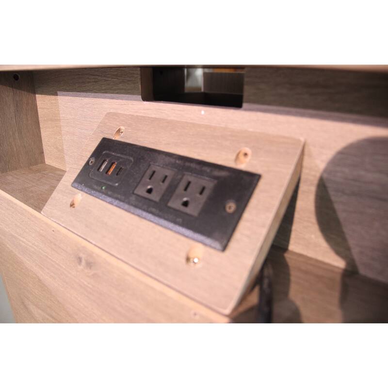 Nightstand with Drawer Storage Fluted Bed Side Table, Large Modern Wide Bedside Stand Mid Century Night Stands