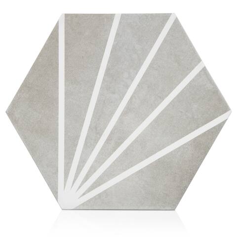 Industry Tile 9x10 Palm Bays Hexagon Dark Grey Porcelain Tile (8.08 Sq. ft./Box)