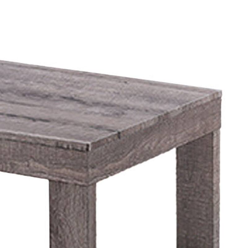 Knic Coffee Table, 48 Inch, Gray Rectangular Top, Double Pedestal Base