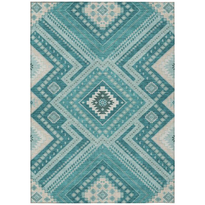 HomeRoots Tribal Transitional Rectangle Outdoor Rug