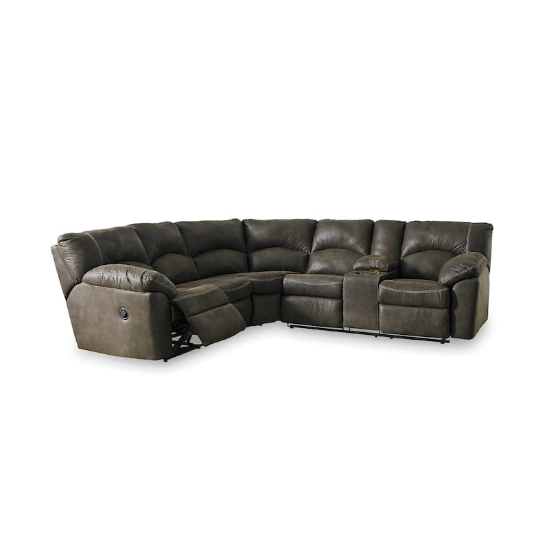 Signature Design by Ashley Tambo Brown 2-Piece Reclining Sectional - 117"W x 104"D x 38"H