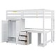 preview thumbnail 18 of 21, Twin/Full Size Loft Bed with Wardrobe, Desk and Storage Drawers