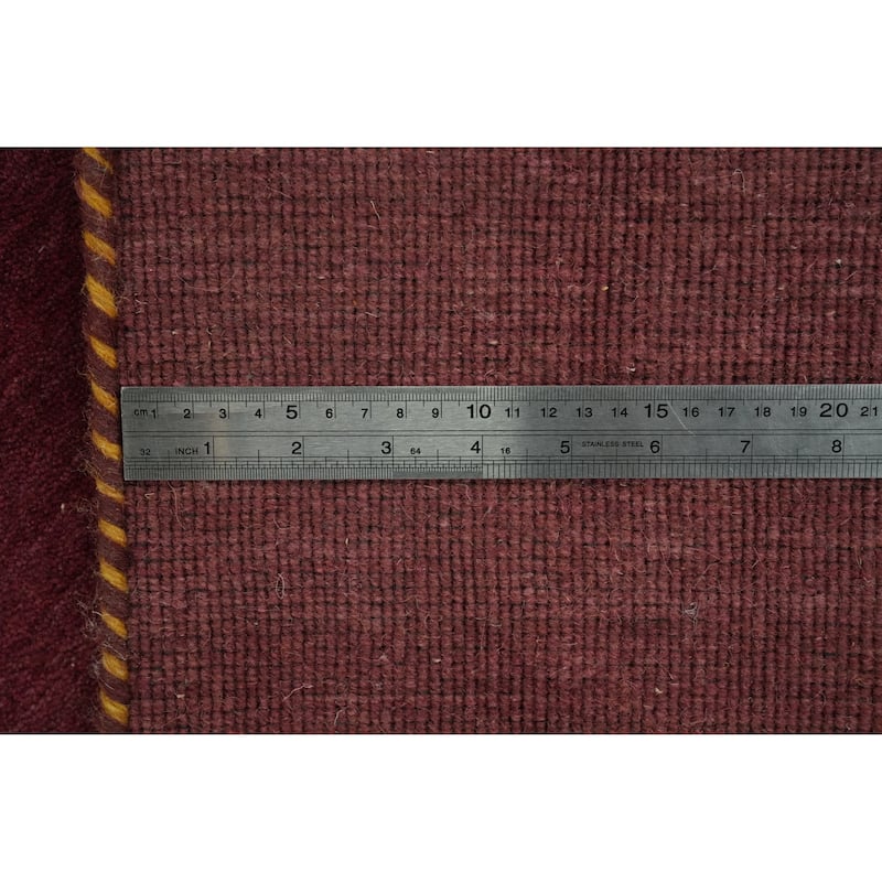 Hand Knotted Oriental 100% Wool Carpet Tribal Animal Pictorial Red Gabbeh Area Rug - 7' 10'' X 8' 3''