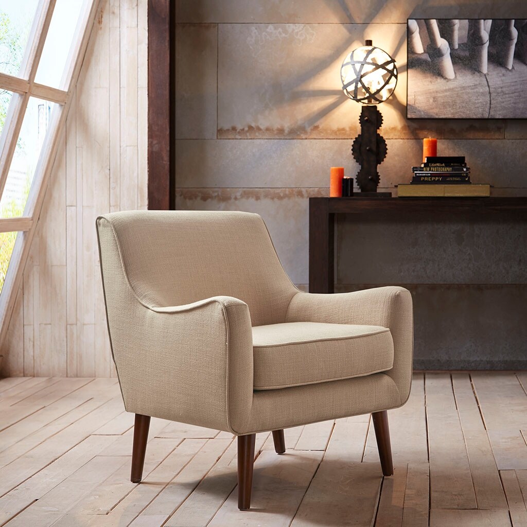 Mid Century Modern Fabric Accent Chair Comfy Reading Single Sofa