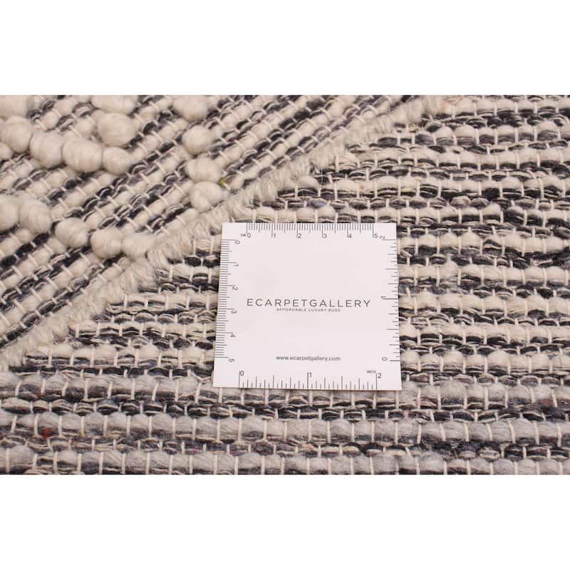 ECARPETGALLERY Braid weave Sienna Ivory Wool Rug - 4'10 x 4'10