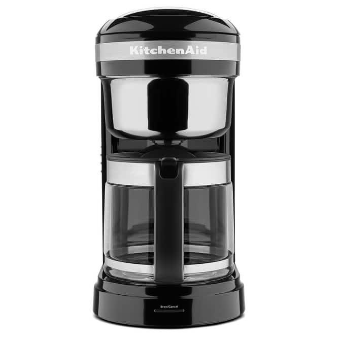 KitchenAid Refurbished 12 Cup Drip Coffee Maker with Spiral Showerhead and Programmable Warming Plate, RKCM1209OB