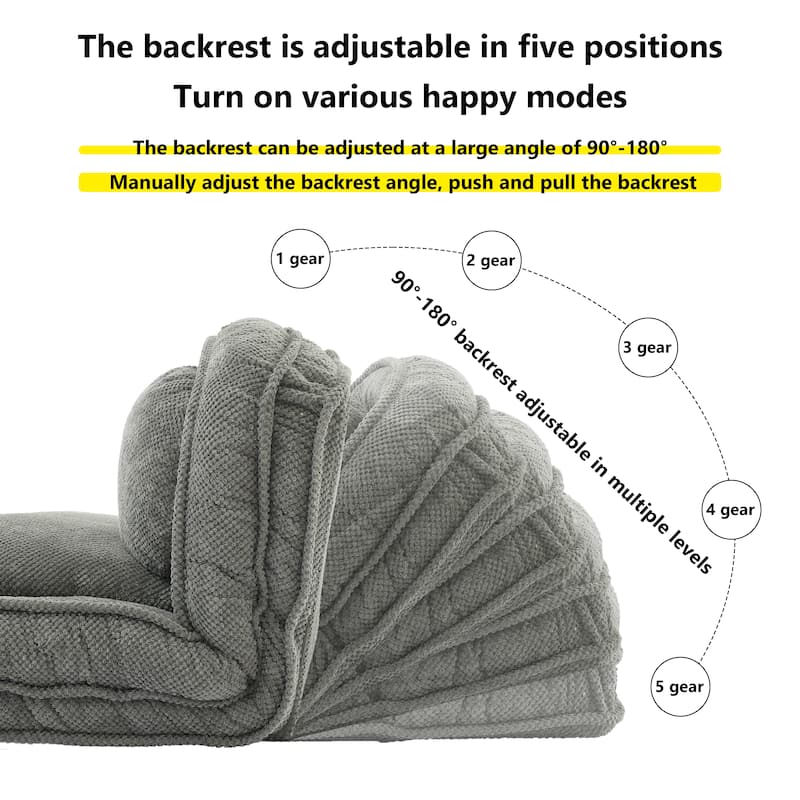 Modern Convertible Accent Chair, Adjustable Floor Lazy Sofa Couch