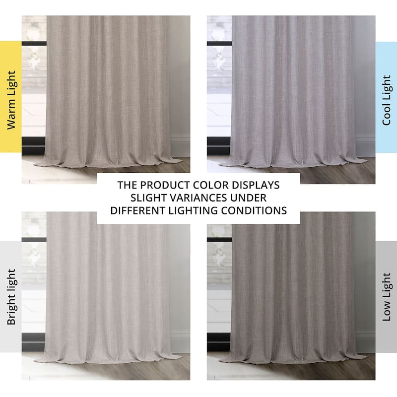 Exclusive Fabrics Textured Faux Linen Room Darkening Curtains for Bedroom & Living Room Curtains (1 Panel)