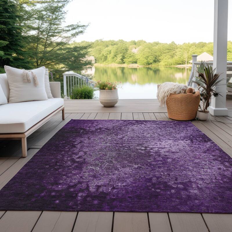Gax Timeless Solid Weather Resistant Classic Meets Modern Outdoor Rug
