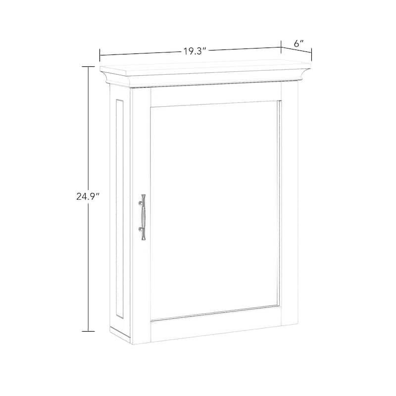 RiverRidge Somerset Bathroom and Laundry Mirrored Wall Mount Storage Medicine Cabinet with Adjustable Shelf - White