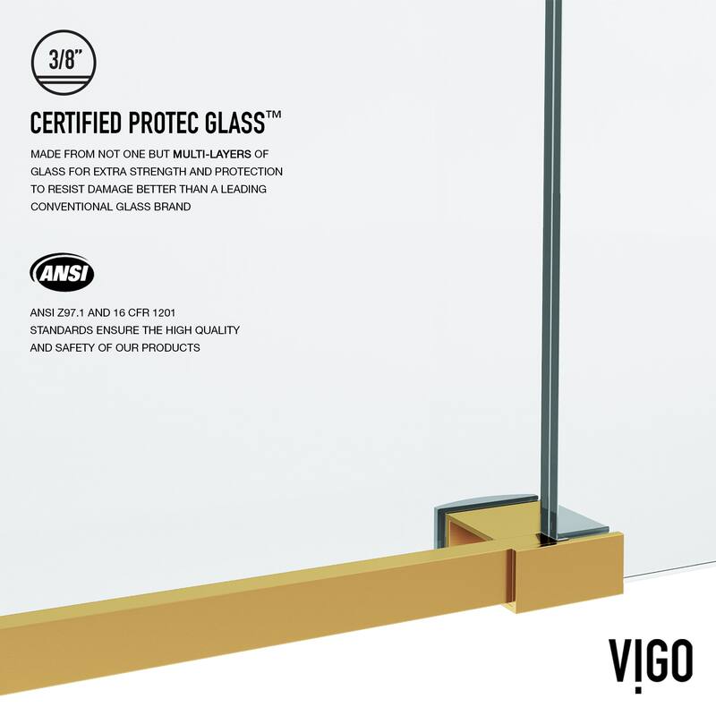 VIGO Elan 56" to 60" W x 66" H Frameless Sliding Tub Door