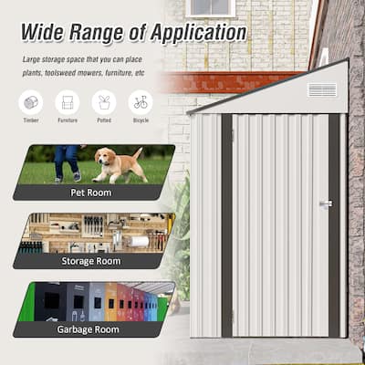 Outdoor Garden Shed with Hinge Side Door Modular Storage Shed Tool Shed Workshop & Temporary Shelter Shed