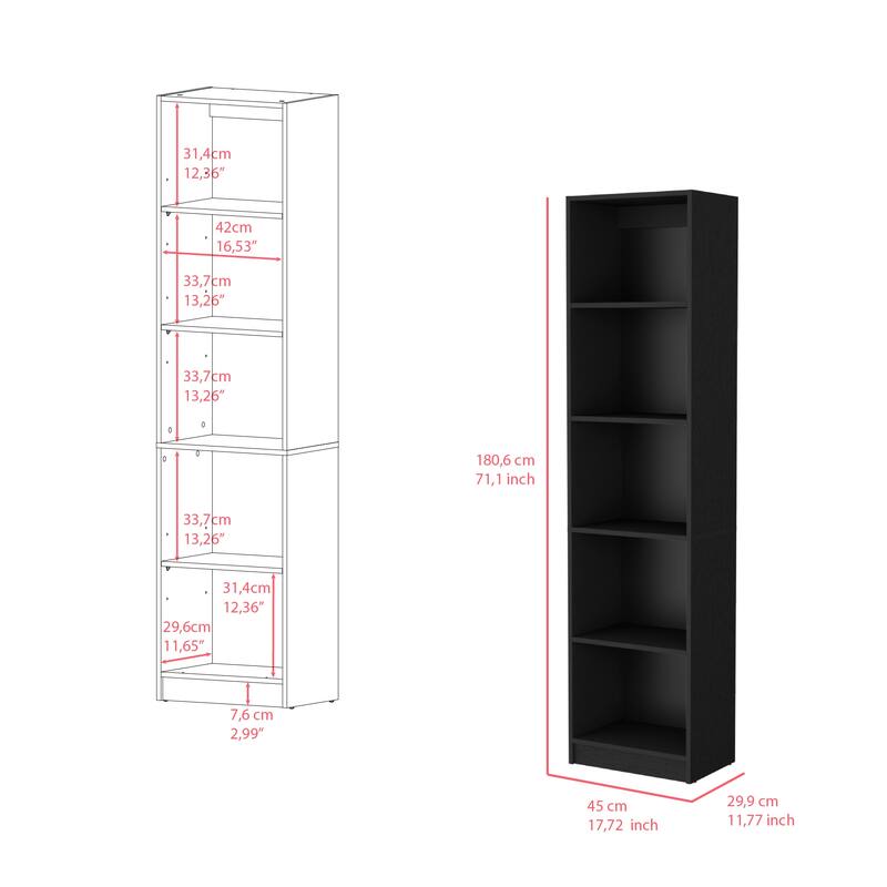 Bookcase XS Benzoni, Office, Black,High quality and durable
