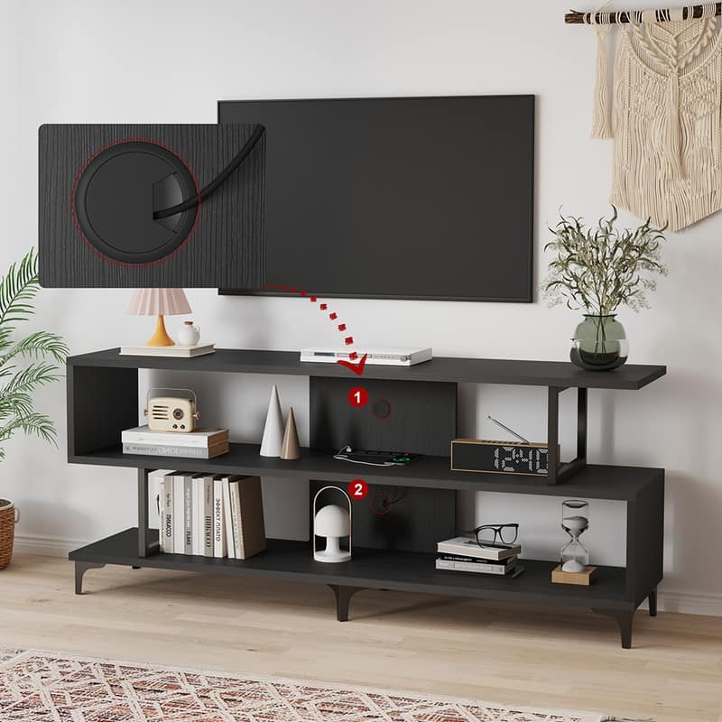 TV Stand for with Power Outlet for 65 Inch TV - 58 inches