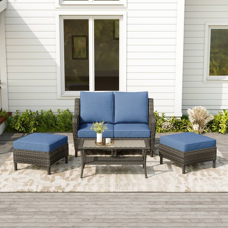 Rattan Outdoor Sectional Set with Modular Seating