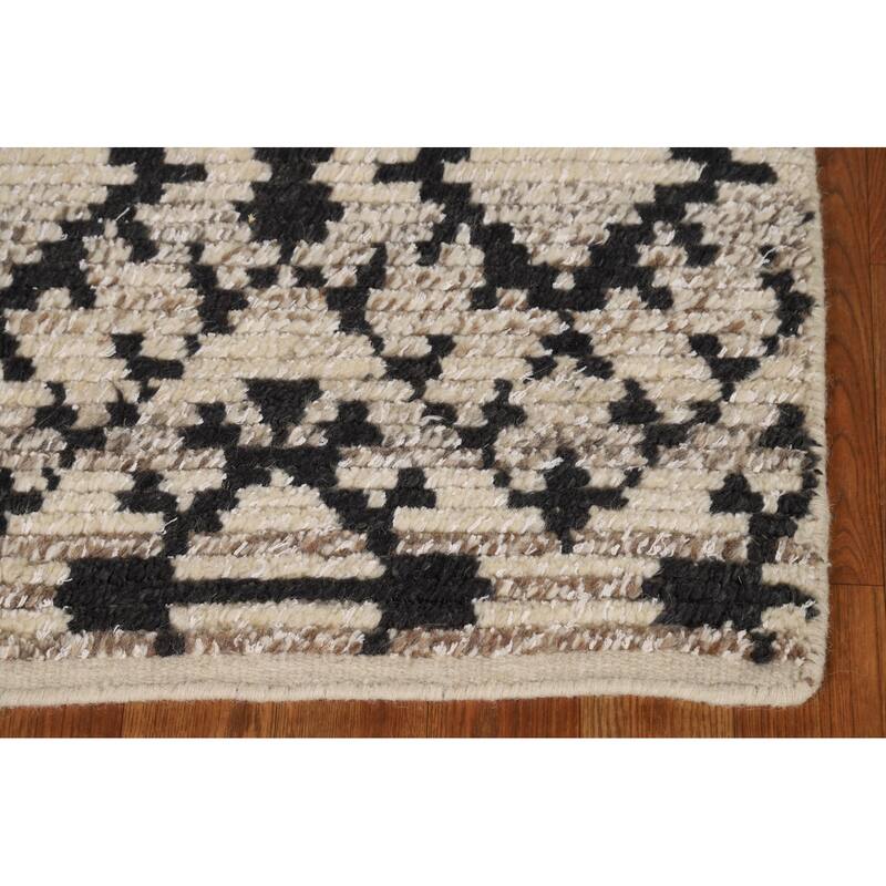 Geometric Moroccan Indian Rug Hand-Knotted Foyer Wool Carpet - 2'0"x 3'0"